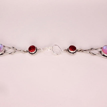Vintage Red Pink Glass Silver Earrings | 925 sterling Silver Lever Backs