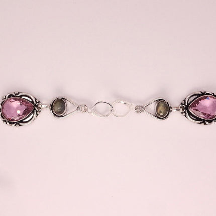 Vintage Red Pink Glass Silver Earrings | 925 sterling Silver Lever Backs