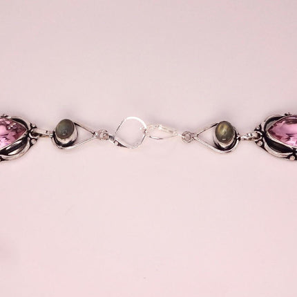 Vintage Red Pink Glass Silver Earrings | 925 sterling Silver Lever Backs