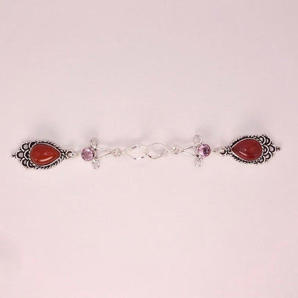 Vintage Red Carnelian Silver Earrings | 925 sterling Silver Lever Backs