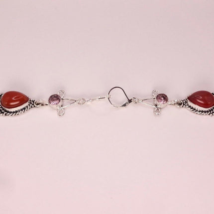 Vintage Red Carnelian Silver Earrings | 925 sterling Silver Lever Backs