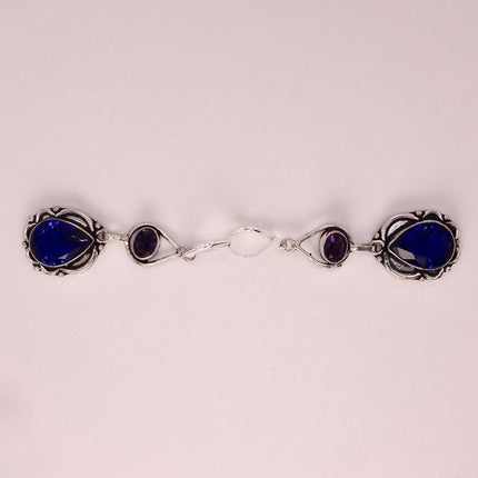 Vintage Aqua Blue Glass Silver Earrings | 925 sterling Silver Lever Backs