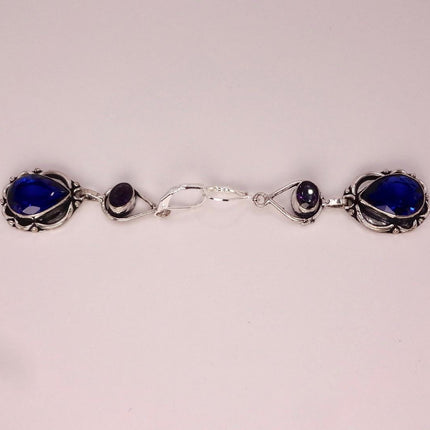 Vintage Aqua Blue Glass Silver Earrings | 925 sterling Silver Lever Backs