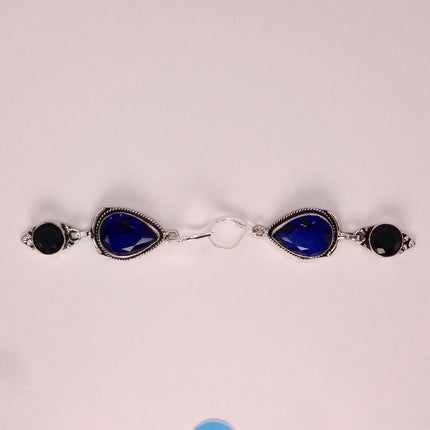 Vintage Aqua Blue Glass Silver Earrings | 925 sterling Silver Lever Backs