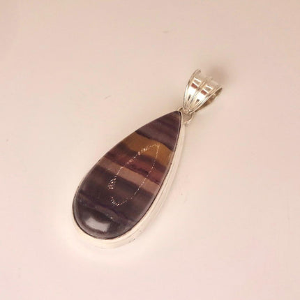 Vintage Silver Bronze Purple Green Fluorite Black Velvet Choker Pendant Necklace