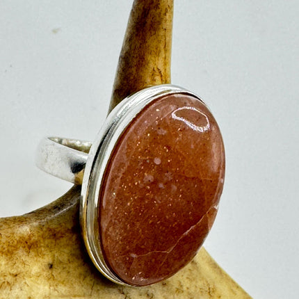 Vintage Orange Sunstone Crystal Statement Ring