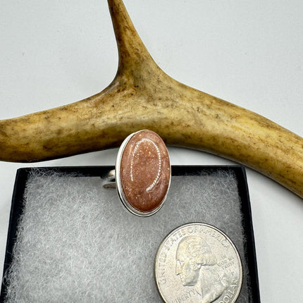 Vintage Orange Sunstone Crystal Statement Ring