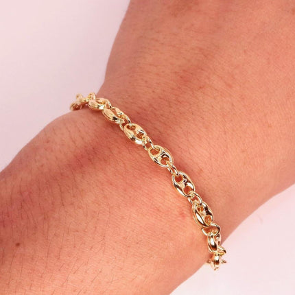 Gold Filled Mariner Anchor Chain Bracelet | Stacking Chain | Chunky Layered