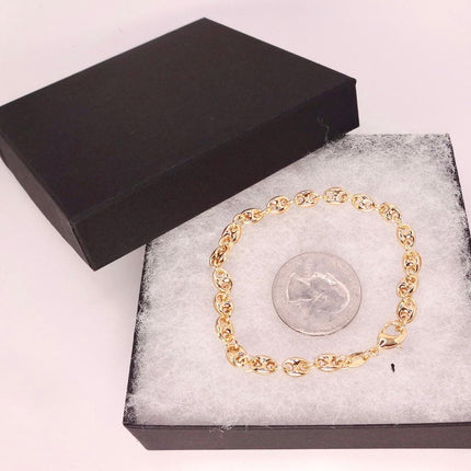 Gold Filled Mariner Anchor Chain Bracelet | Stacking Chain | Chunky Layered