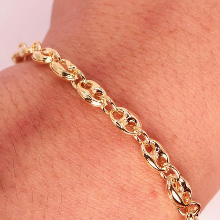 Gold Filled Mariner Anchor Chain Bracelet | Stacking Chain | Chunky Layered
