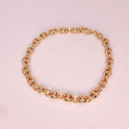 Gold Filled Mariner Anchor Chain Bracelet | Stacking Chain | Chunky Layered