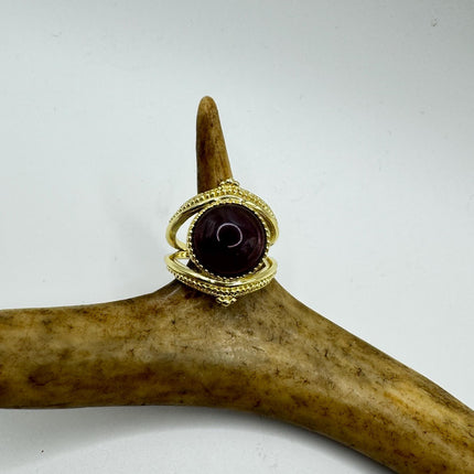 Vintage Purple Amethyst Statement Adjustable Ring