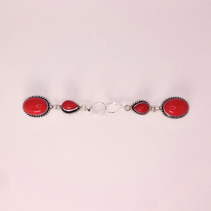 Vintage Red Glass Silver Earrings | 925 sterling Silver Lever Backs
