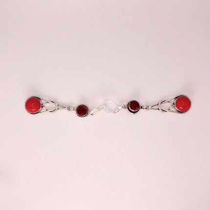 Vintage Red Glass Silver Earrings | 925 sterling Silver Lever Backs