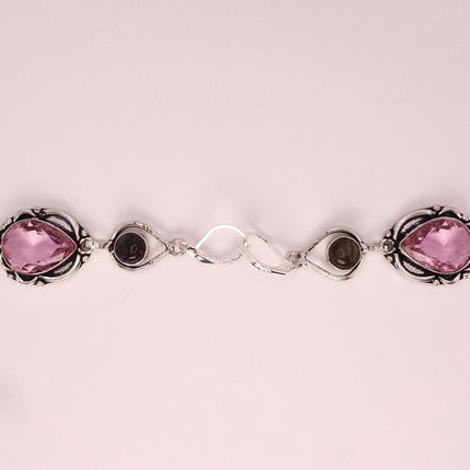 Vintage Red Pink Glass Silver Earrings | 925 sterling Silver Lever Backs