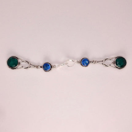 Vintage Aqua Blue Glass Silver Earrings | 925 sterling Silver Lever Backs