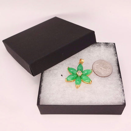 Vintage Green Jade Deco Pendant Choker Necklace - Golden Bronze