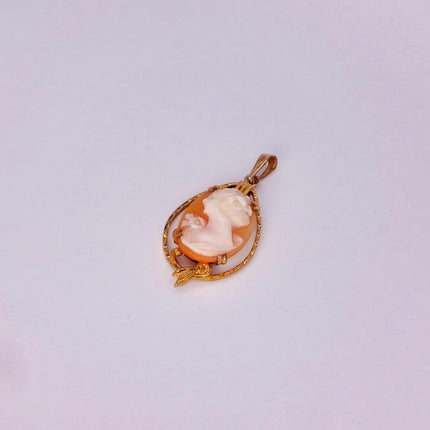 Vintage Cameo Pendant Necklace: Gold Filled Charm with Matching Chain