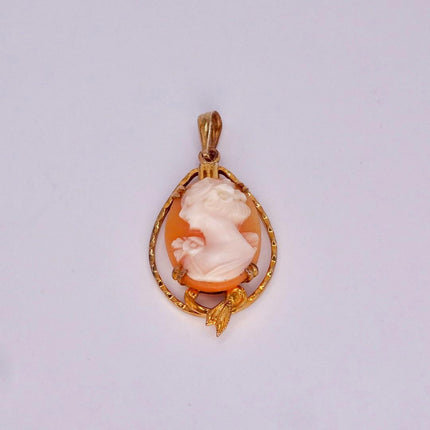 Vintage Cameo Pendant Necklace: Gold Filled Charm with Matching Chain