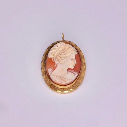 Vintage Cameo Pendant Necklace: Gold Filled Charm with Matching Chain