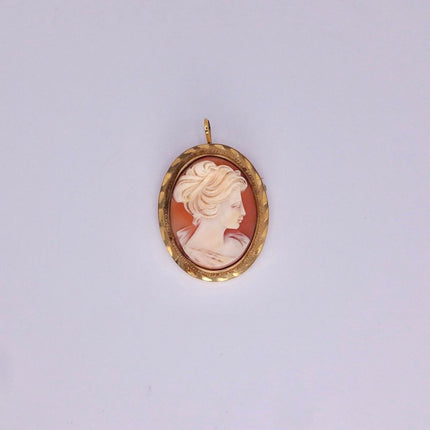 Vintage Cameo Pendant Necklace: Gold Filled Charm with Matching Chain