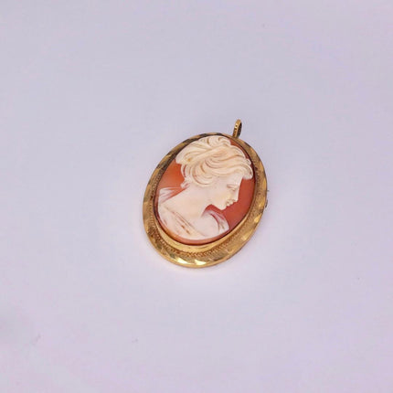 Vintage Cameo Pendant Necklace: Gold Filled Charm with Matching Chain