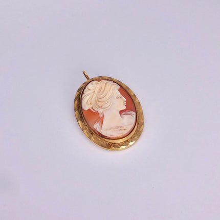 Vintage Cameo Pendant Necklace: Gold Filled Charm with Matching Chain