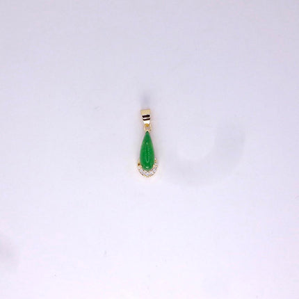 Vintage Jade Gold Filled Necklace - Lucky Every day Green Jade