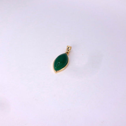 Vintage Jade Gold Filled Necklace - Lucky Every day Green Jade