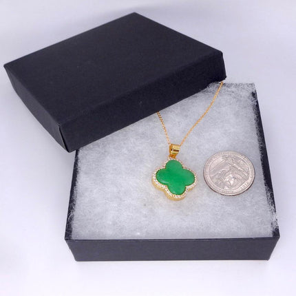 Vintage Jade Gold Filled Necklace - Lucky Every day Green Jade