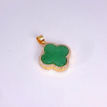 Vintage Jade Gold Filled Necklace - Lucky Every day Green Jade