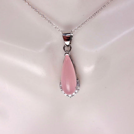 Vintage Pink Rose Quartz Boho Gold Filled Necklace