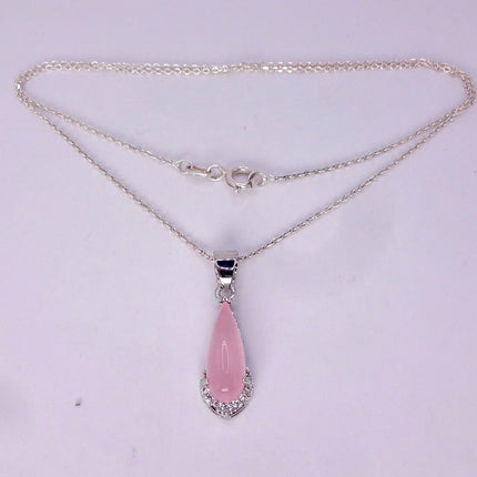 Vintage Pink Rose Quartz Boho Gold Filled Necklace