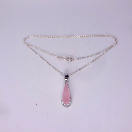 Vintage Pink Rose Quartz Boho Gold Filled Necklace