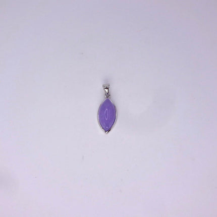 Lavender Jade Necklace: Vintage White Gold Filled Pendant 925 Sterling Silver