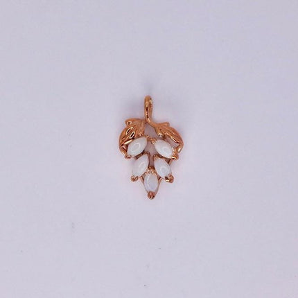White Fire Opal Necklace - Vintage Style, Gold Filled Minimalist Charm