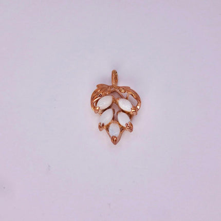 White Fire Opal Necklace - Vintage Style, Gold Filled Minimalist Charm