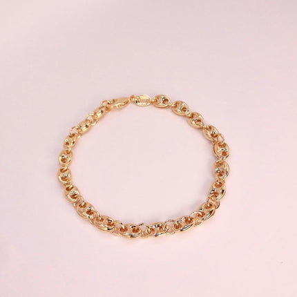 Gold Filled Mariner Anchor Chain Bracelet | Stacking Chain | Chunky Layered