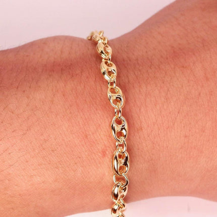 Gold Filled Mariner Anchor Chain Bracelet | Stacking Chain | Chunky Layered
