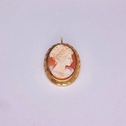 Vintage Cameo Pendant Necklace: Gold Filled Charm with Matching Chain