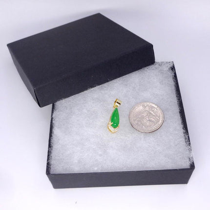 Vintage Jade Gold Filled Necklace - Lucky Every day Green Jade