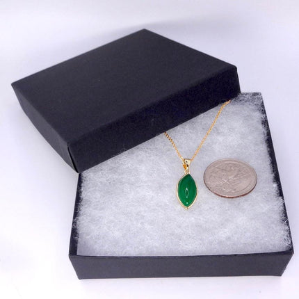 Vintage Jade Gold Filled Necklace - Lucky Every day Green Jade