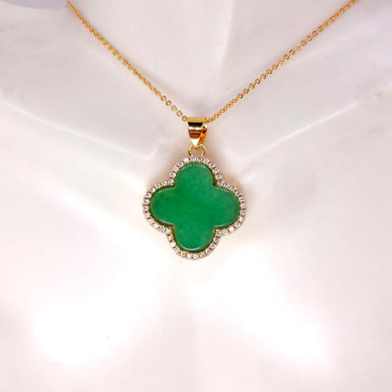 Vintage Jade Gold Filled Necklace - Lucky Every day Green Jade