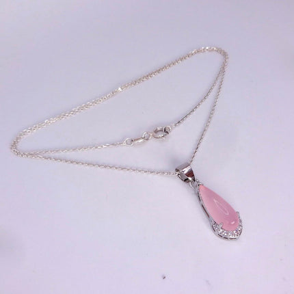 Vintage Pink Rose Quartz Boho Gold Filled Necklace