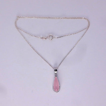 Vintage Pink Rose Quartz Boho Gold Filled Necklace