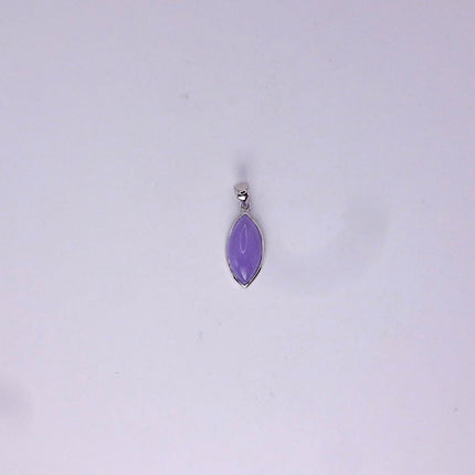 Lavender Jade Necklace: Vintage White Gold Filled Pendant 925 Sterling Silver