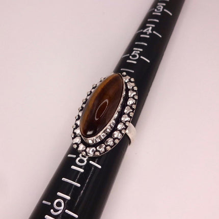 Vintage Chunky Tigers Eye Cocktail Ring - Statement Band
