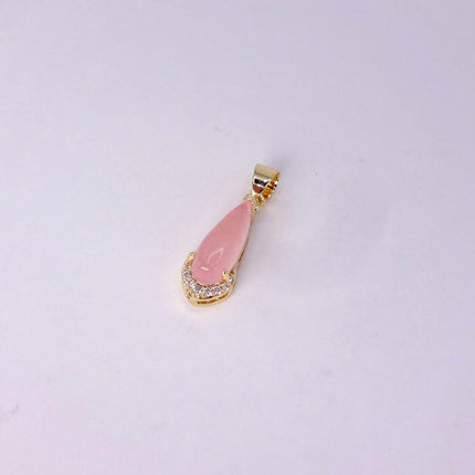 Vintage Pink Rose Quartz Boho Gold Filled Necklace