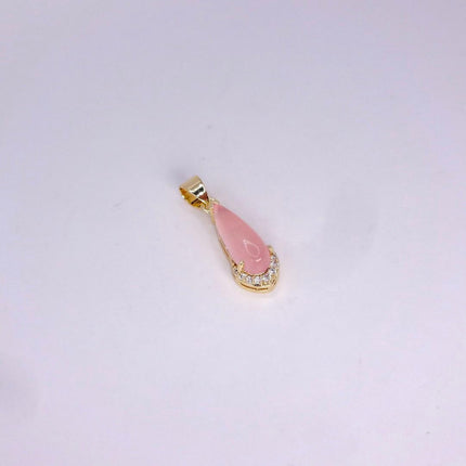 Vintage Pink Rose Quartz Boho Gold Filled Necklace
