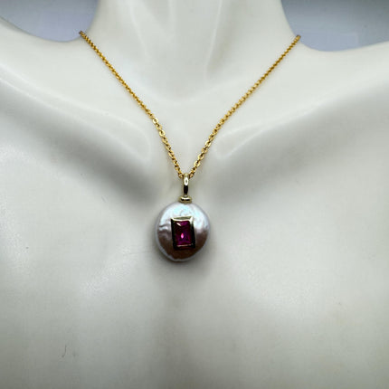 Vintage TINY Gold Pearl Necklace - Minimal Chain